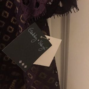 Gabby Skye Aubergin/Nude cut out dress